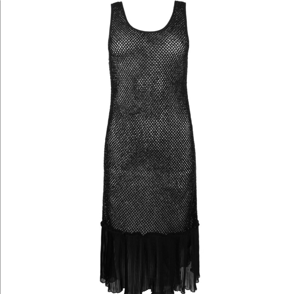 AllSaints Beaded Mesh Midi Dress
